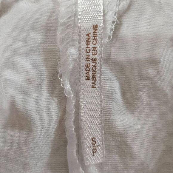 Free People Off Shoulder Top Women Size S White Bell Sleeve Tie Cuff Boho Chic - Picture 3 of 7